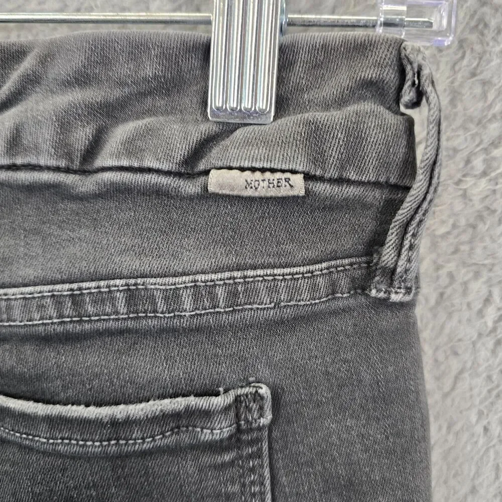 MOTHER Jeans Women's The Looker Zip Fray Dye Faded Black Size 26